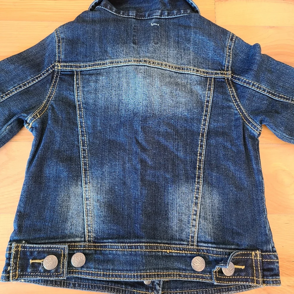 Children's Place Mid-Wash Blue Denim Jacket with distressed details
